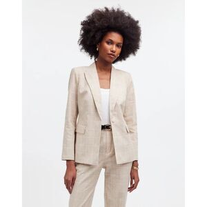 Madewell The Slim Blazer in Sesame Maeve Glen Plaid Size M